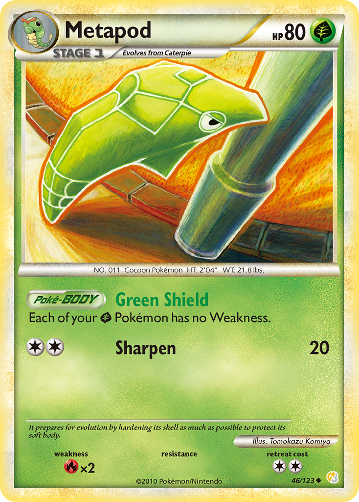 Metapod (46/123) [HeartGold & SoulSilver: Base Set] | Devastation Store