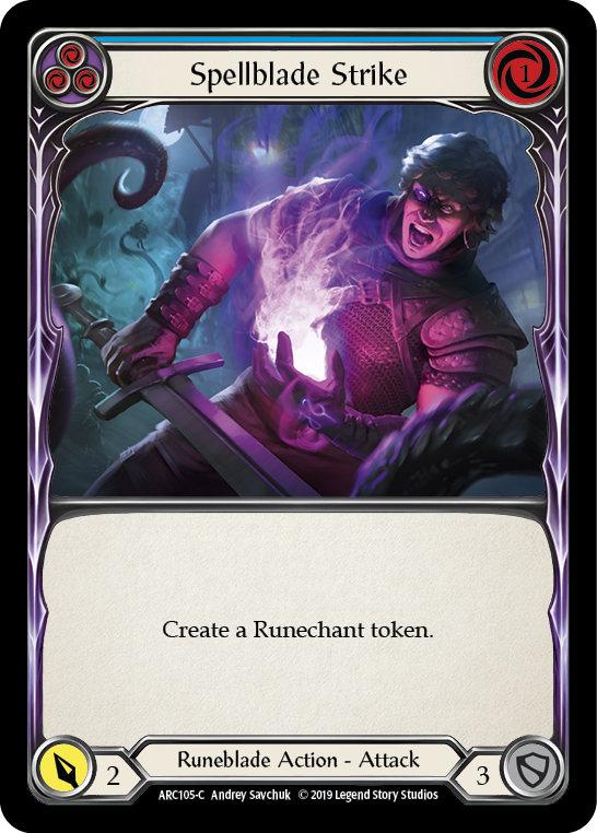 Spellblade Strike (Blue) [ARC105-C] 1st Edition Rainbow Foil - Devastation Store | Devastation Store