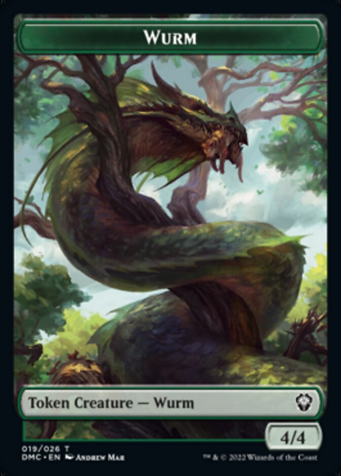 Bird (002) // Wurm Double-sided Token [Dominaria United Tokens] | Devastation Store