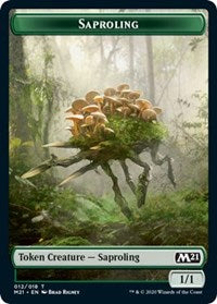 Saproling // Zombie Double-sided Token [Core Set 2021 Tokens] | Devastation Store