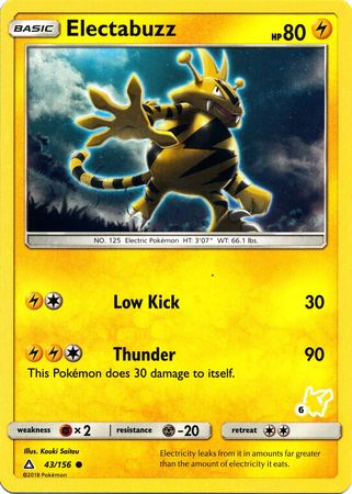 Electabuzz (43/156) (Pikachu Stamp #6) [Battle Academy 2020] | Devastation Store