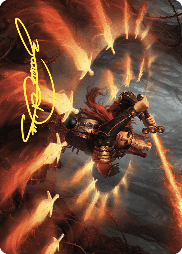 Heartflame Duelist Art Card (Gold-Stamped Signature) [Wilds of Eldraine Art Series] | Devastation Store