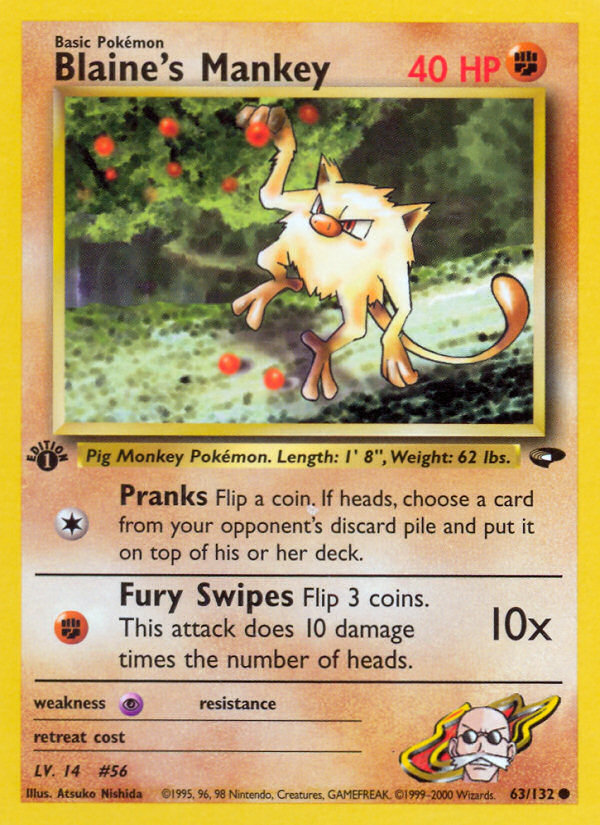 Blaine's Mankey (63/132) [Gym Challenge 1st Edition] | Devastation Store