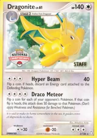 Dragonite (2/146) (National Championship Staff) [Diamond & Pearl: Legends Awakened] | Devastation Store