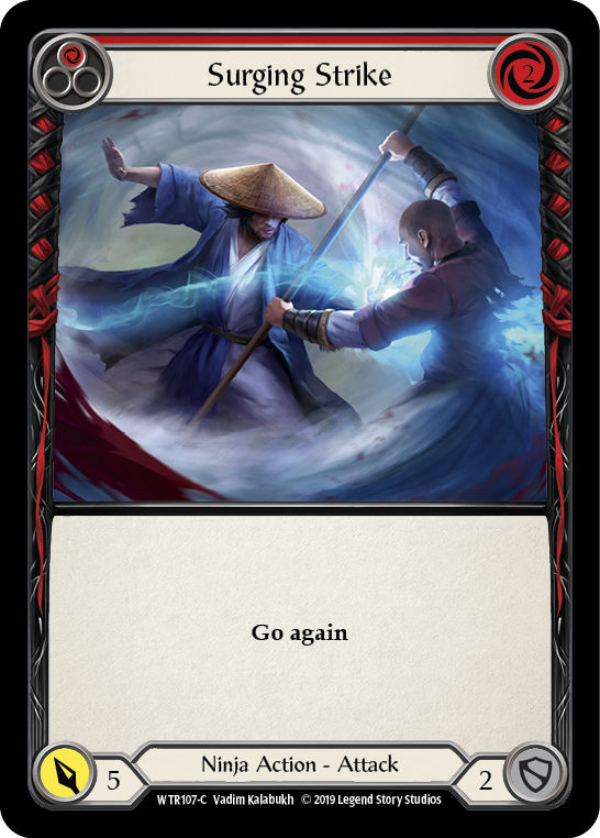 Surging Strike (Red) [WTR107-C] Alpha Print Rainbow Foil - Devastation Store | Devastation Store