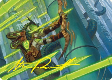 Bamboo Grove Archer Art Card (Gold-Stamped Signature) [Kamigawa: Neon Dynasty Art Series] | Devastation Store
