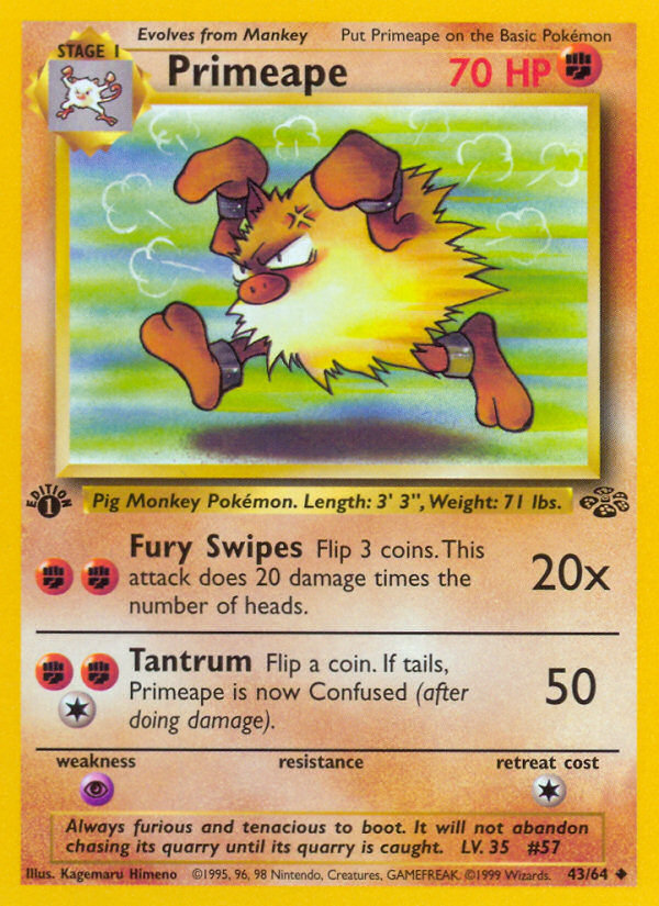 Primeape (43/64) [Jungle 1st Edition] | Devastation Store