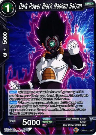 Dark Power Black Masked Saiyan (BT5-112) [Miraculous Revival] | Devastation Store