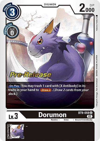 Dorumon [BT9-058] [X Record Pre-Release Promos] | Devastation Store