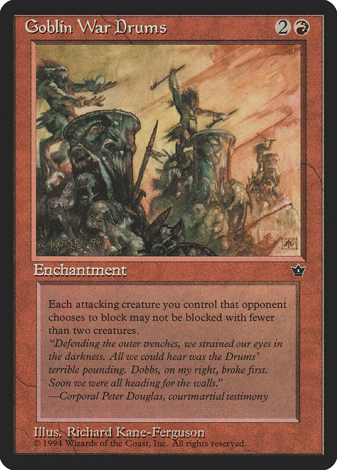 Goblin War Drums (Richard Kane Ferguson) [Fallen Empires] - Devastation Store | Devastation Store