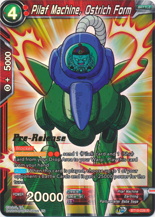 Pilaf Machine, Ostrich Form (BT10-026) [Rise of the Unison Warrior Prerelease Promos] | Devastation Store
