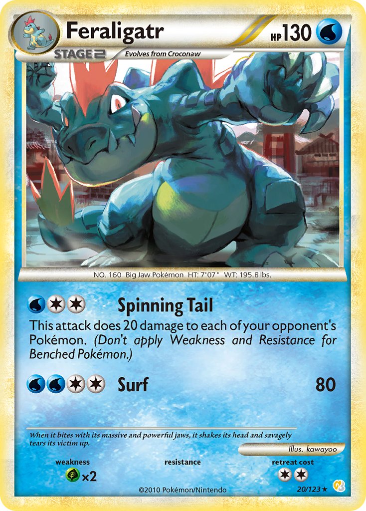 Feraligatr (20/123) (Theme Deck Exclusive) [HeartGold & SoulSilver: Base Set] | Devastation Store