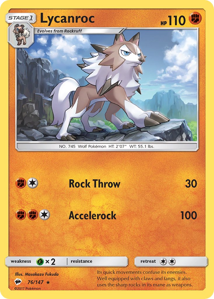 Lycanroc (76/147) (Theme Deck Exclusive) [Sun & Moon: Burning Shadows] | Devastation Store