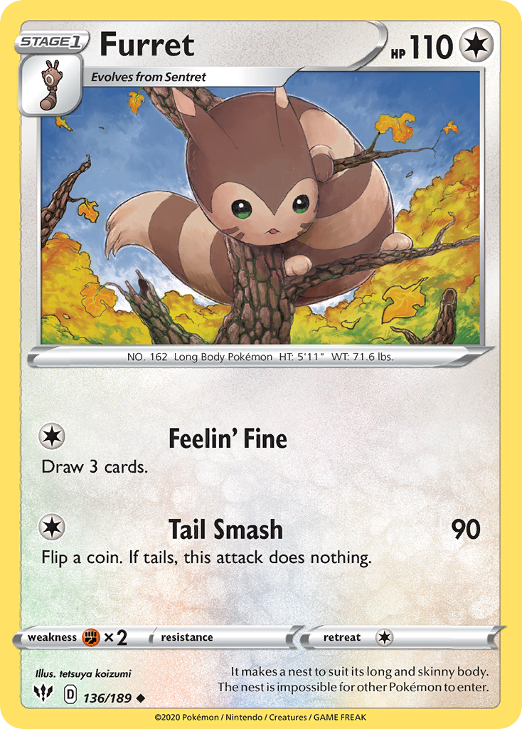 Furret (136/189) [Sword & Shield: Darkness Ablaze] | Devastation Store