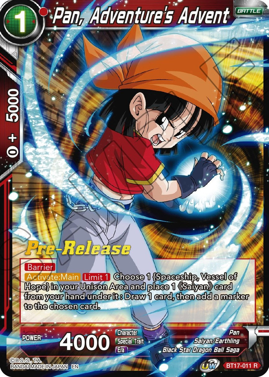 Pan, Adventure's Advent (BT17-011) [Ultimate Squad Prerelease Promos] | Devastation Store