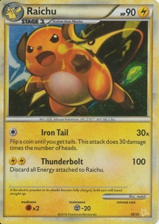 Raichu (30/30) [HeartGold & SoulSilver: Trainer Kit - Raichu] | Devastation Store