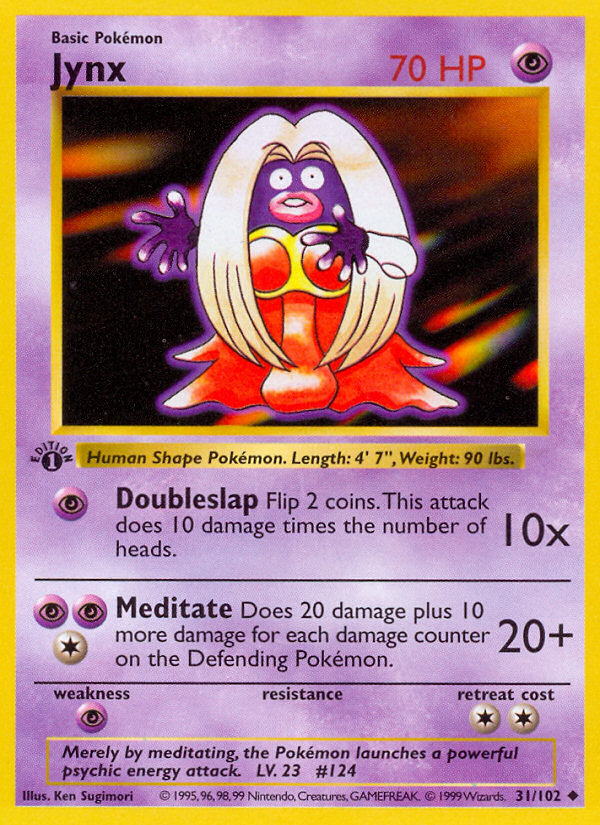 Jynx (31/102) (Shadowless) [Base Set 1st Edition] | Devastation Store