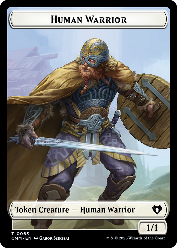 Human Warrior // Zombie Army Double-Sided Token [Commander Masters Tokens] | Devastation Store
