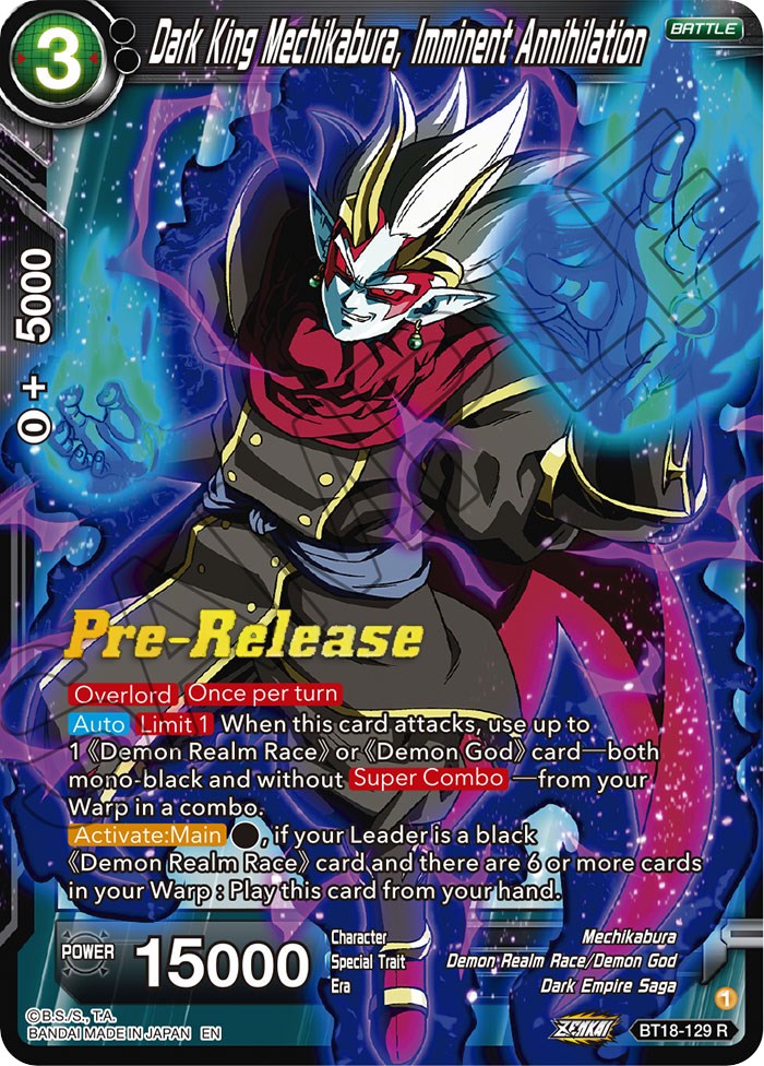 Dark King Mechikabura, Imminent Annihilation (BT18-129) [Dawn of the Z-Legends Prerelease Promos] | Devastation Store