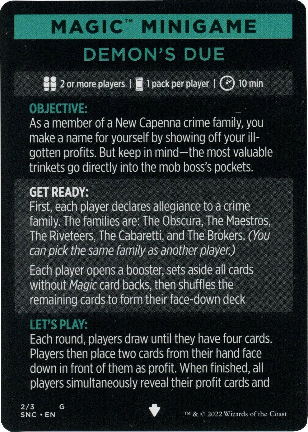 Demon's Due (Magic Minigame) [Streets of New Capenna Minigame] | Devastation Store