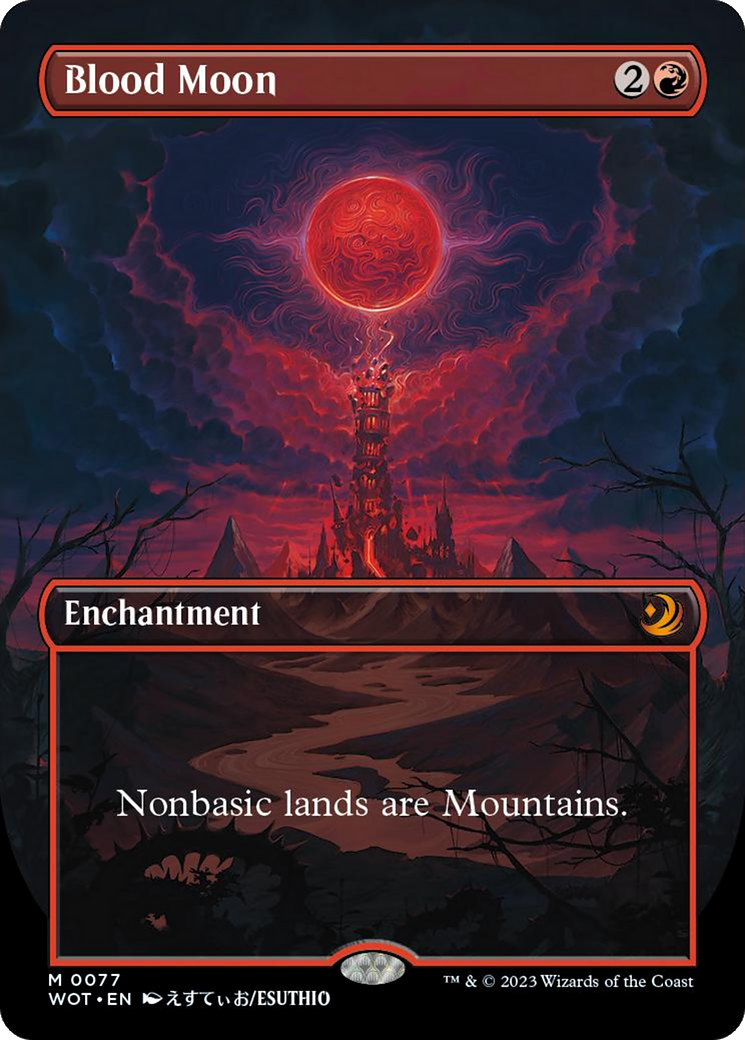 Blood Moon (Anime Borderless) [Wilds of Eldraine: Enchanting Tales] | Devastation Store