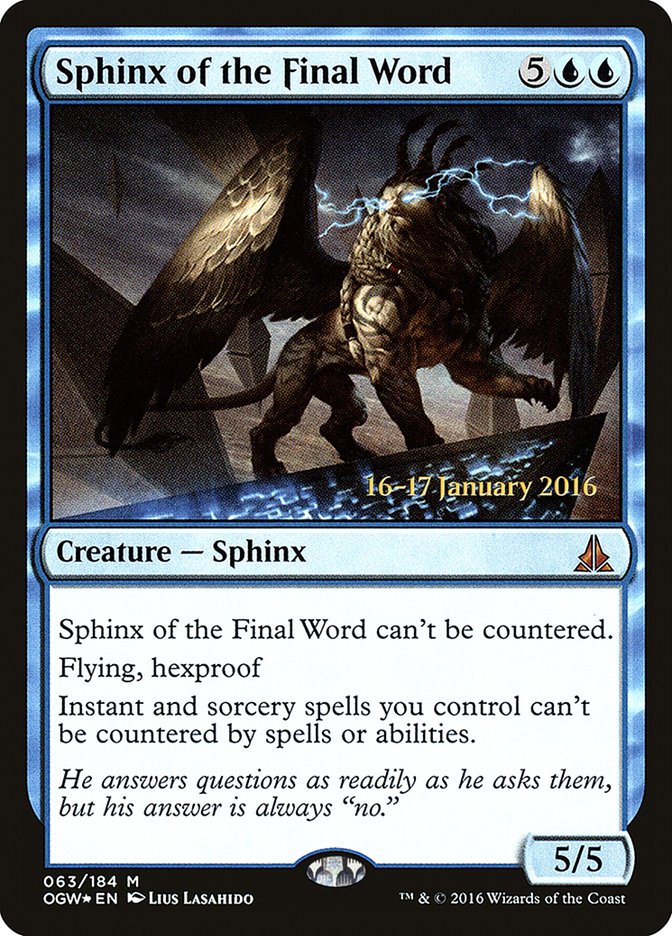 Sphinx of the Final Word [Oath of the Gatewatch Prerelease Promos] | Devastation Store