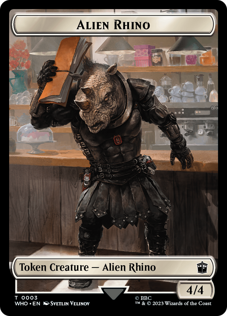 Alien Rhino // Alien Salamander Double-Sided Token [Doctor Who Tokens] | Devastation Store