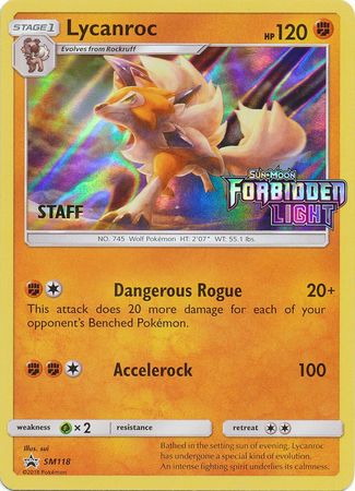 Lycanroc (SM118) (Staff Prerelease Promo) [Sun & Moon: Black Star Promos] | Devastation Store