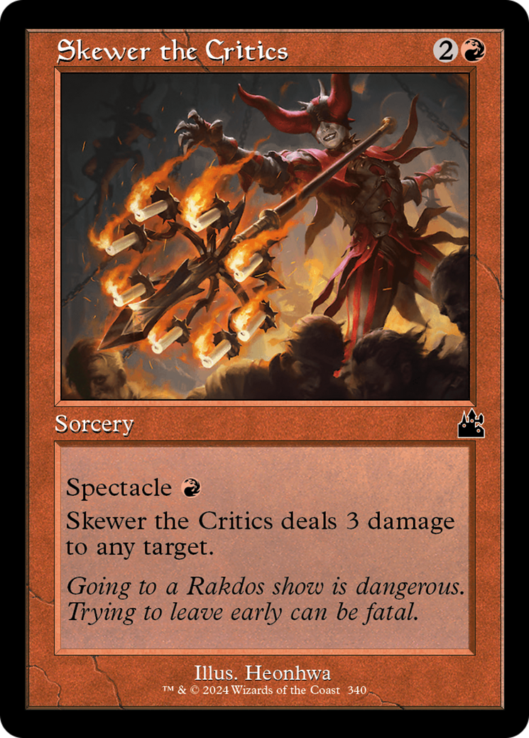 Skewer the Critics (Retro Frame) [Ravnica Remastered] | Devastation Store