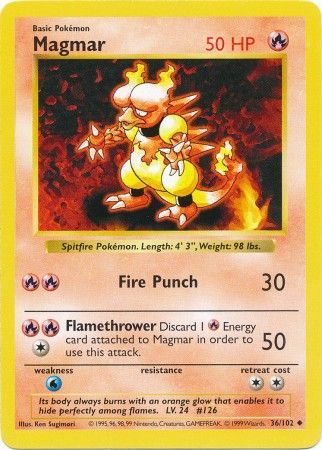 Magmar (36/102) [Base Set Shadowless Unlimited] | Devastation Store