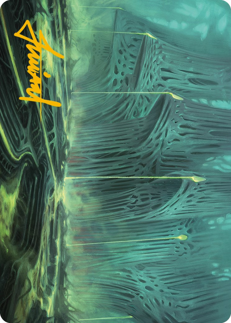 Swamp Art Card (Gold-Stamped Signature) [Phyrexia: All Will Be One Art Series] | Devastation Store