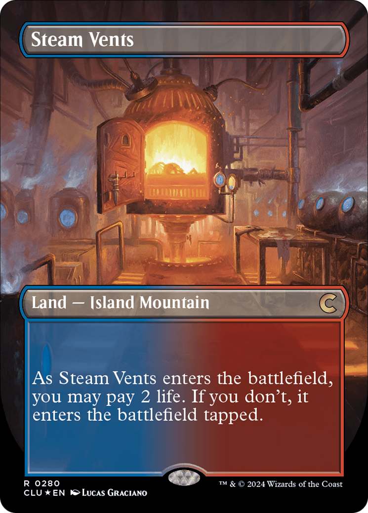 Steam Vents (Borderless) [Ravnica: Clue Edition] | Devastation Store