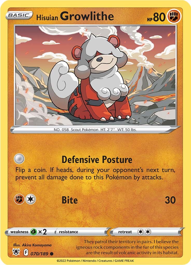 Hisuian Growlithe (070/189) [Sword & Shield: Astral Radiance] | Devastation Store