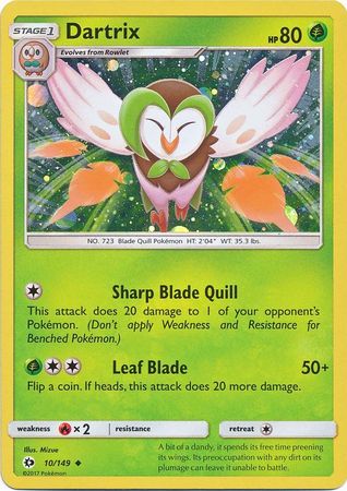 Dartrix (10/149) (Cosmos Holo) [Sun & Moon: Base Set] | Devastation Store