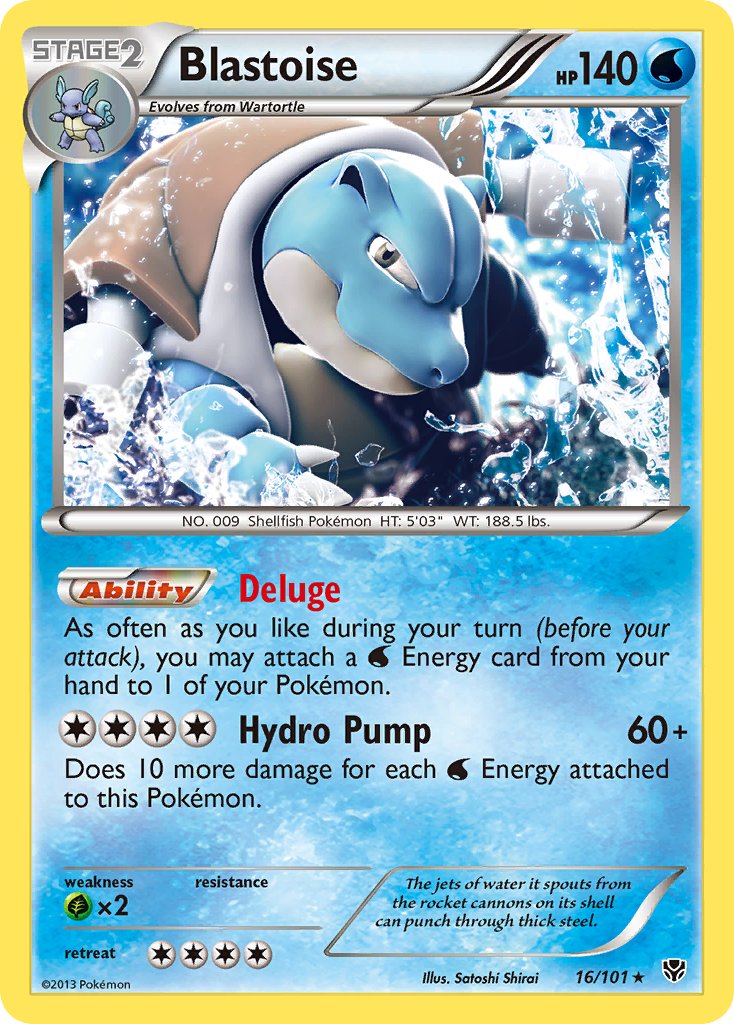 Blastoise (16/101) (Cosmos Holo) (Blister Exclusive) [Black & White: Plasma Blast] | Devastation Store