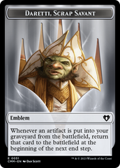 Soldier (0009) // Daretti, Scrap Savant Emblem Double-Sided Token [Commander Masters Tokens] | Devastation Store