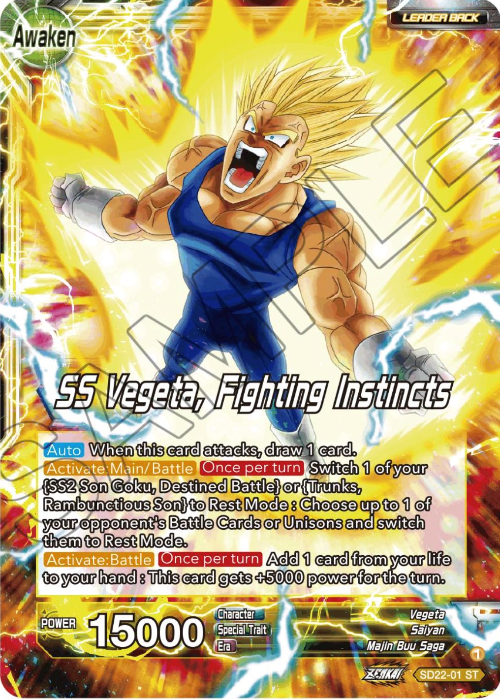 Vegeta // SS Vegeta, Fighting Instincts (Starter Deck Exclusive) (SD22-01) [Power Absorbed] | Devastation Store