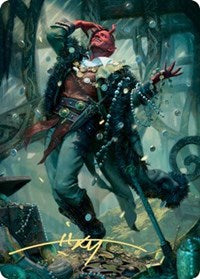 Tibalt, Cosmic Impostor Art Card (Gold-Stamped Signature) [Kaldheim: Art Series] | Devastation Store