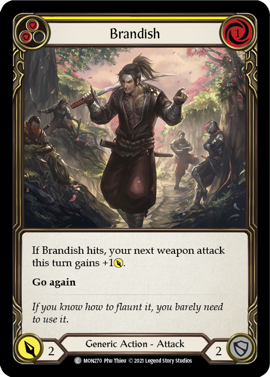 Brandish (Yellow) (Rainbow Foil) [MON270-RF] 1st Edition Rainbow Foil - Devastation Store | Devastation Store