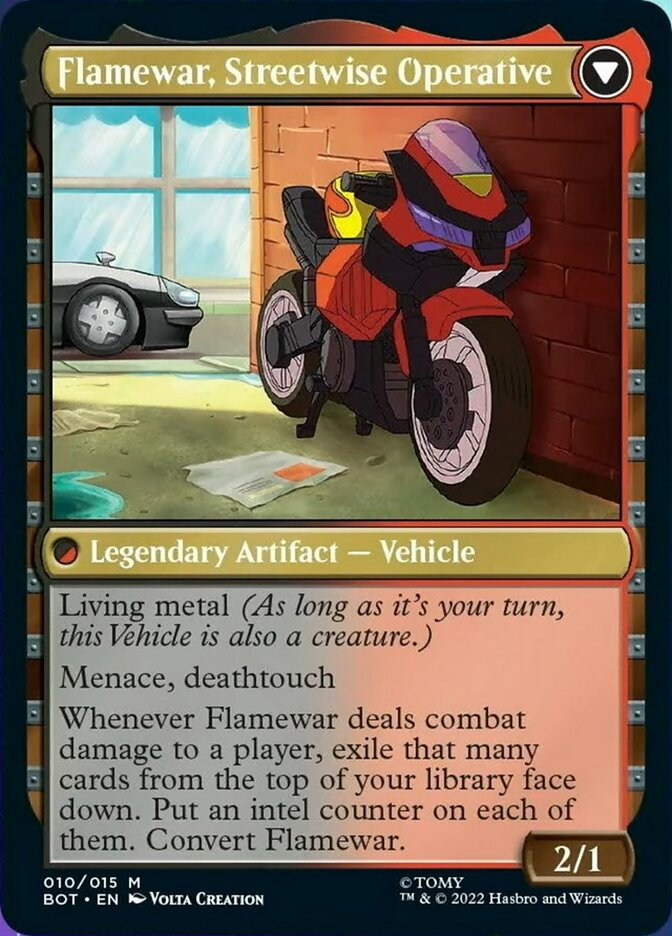 Flamewar, Brash Veteran // Flamewar, Streetwise Operative [Transformers] | Devastation Store