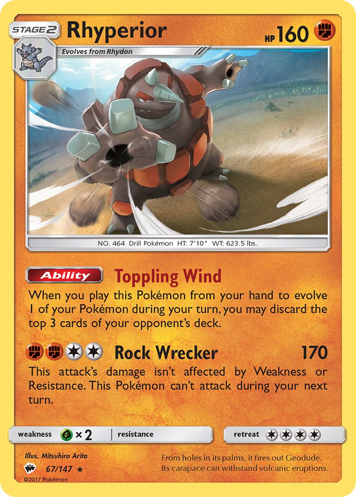 Rhyperior (67/147) (Theme Deck Exclusive) [Sun & Moon: Burning Shadows] | Devastation Store