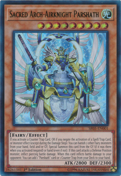 Sacred Arch-Airknight Parshath [SR05-EN001] Ultra Rare | Devastation Store