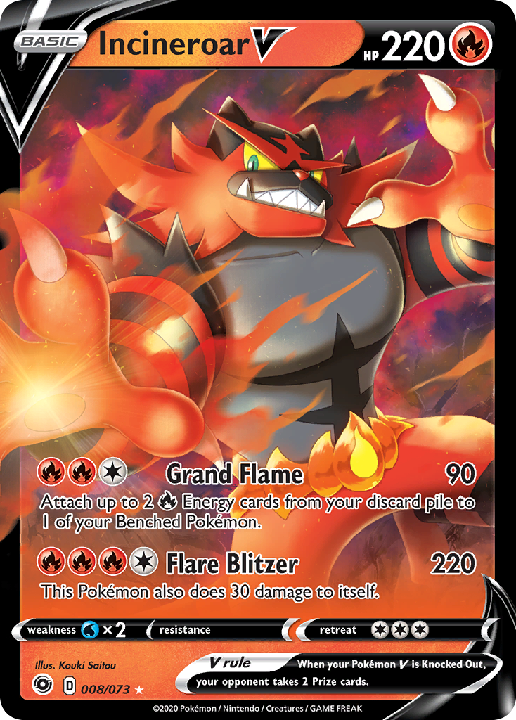 Incineroar V (008/073) [Sword & Shield: Champion's Path] | Devastation Store