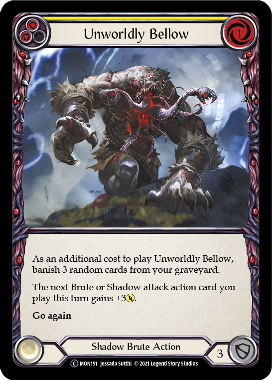 Unworldly Bellow (Yellow) (Rainbow Foil) [U-MON151-RF] Unlimited Edition Rainbow Foil | Devastation Store