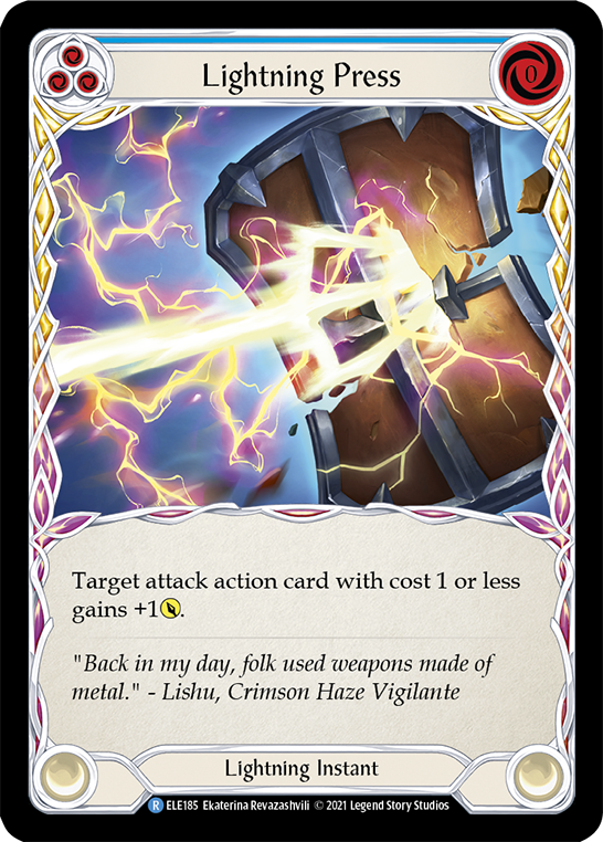 Lightning Press (Blue) [ELE185] (Tales of Aria)  1st Edition Normal | Devastation Store