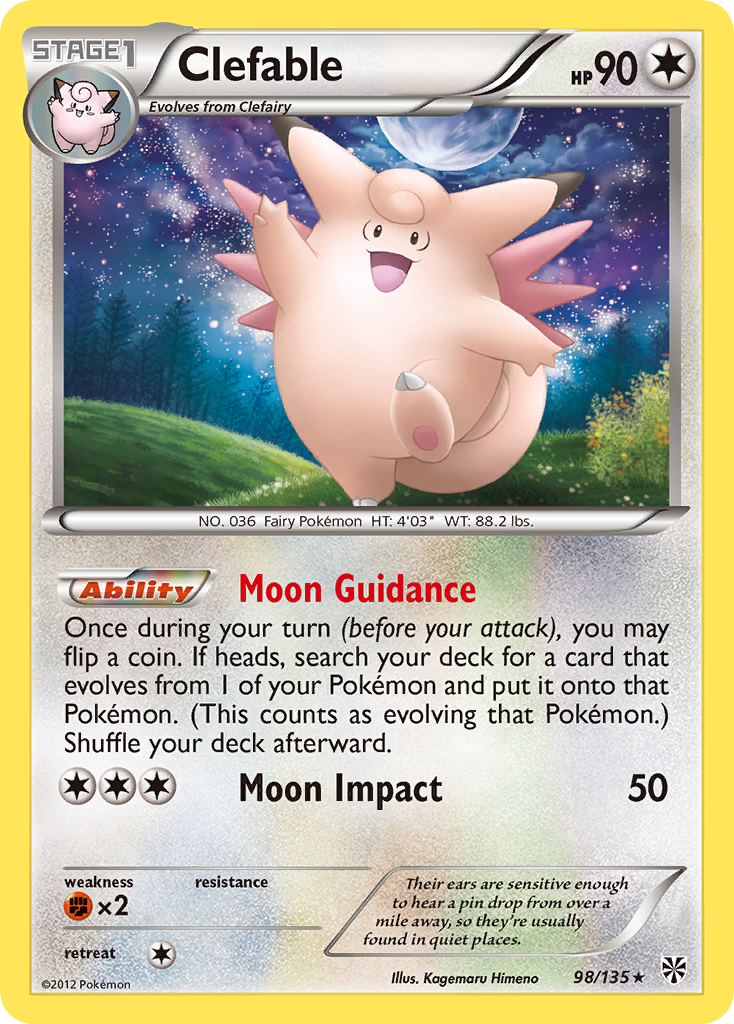 Clefable (98/135) [Black & White: Plasma Storm] | Devastation Store