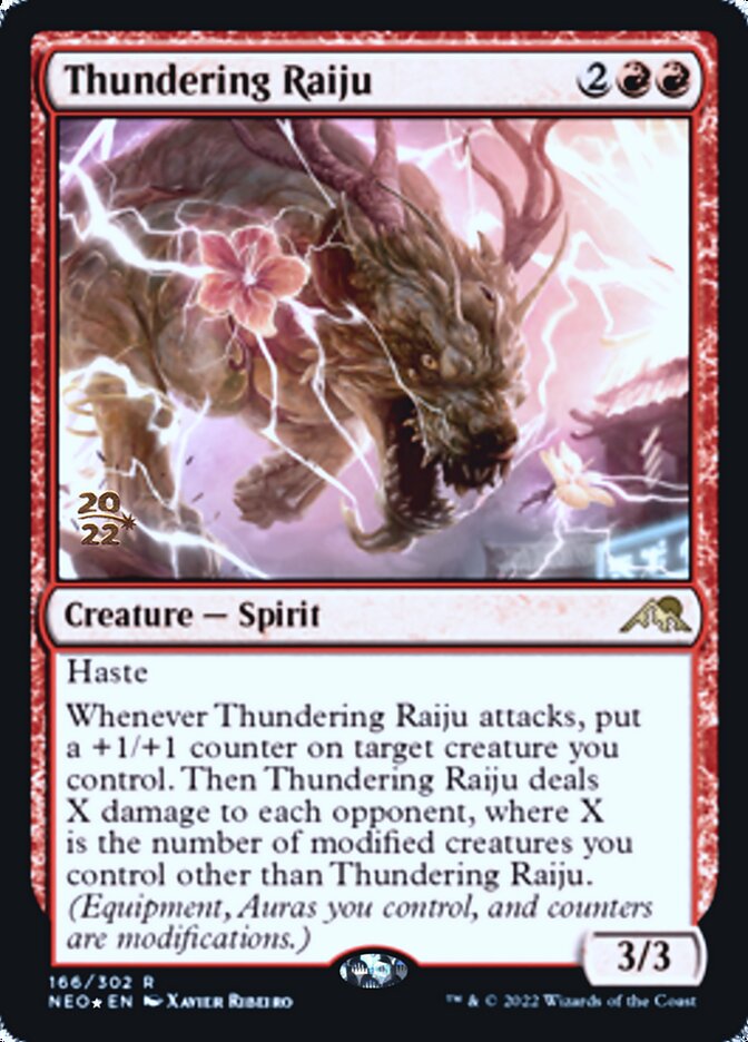 Thundering Raiju [Kamigawa: Neon Dynasty Prerelease Promos] | Devastation Store