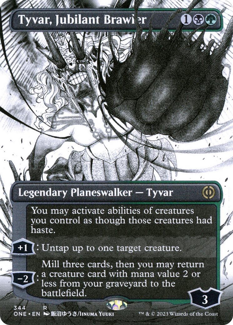 Tyvar, Jubilant Brawler (Borderless Manga) [Phyrexia: All Will Be One] | Devastation Store
