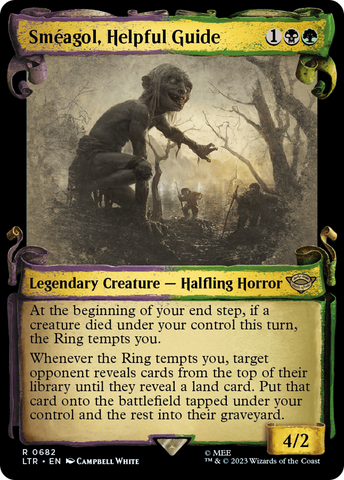Gollum, Obsessed Stalker Extended Art MTG Lord Of The Rings R 0109
