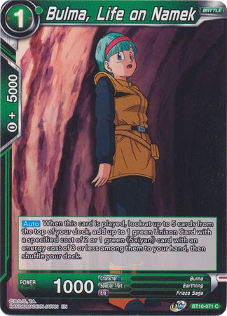 Bulma, Life on Namek (BT10-071) [Rise of the Unison Warrior 2nd Edition] | Devastation Store